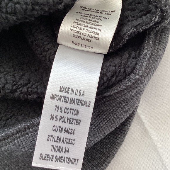 AGOLDE Thora 3/4 Sleeve Sweatshirt Gray XS Balloon/3-4 Sleeve Crew Pullover - Picture 6 of 7